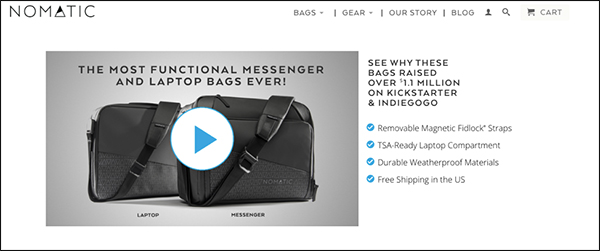 landing page from bag ad