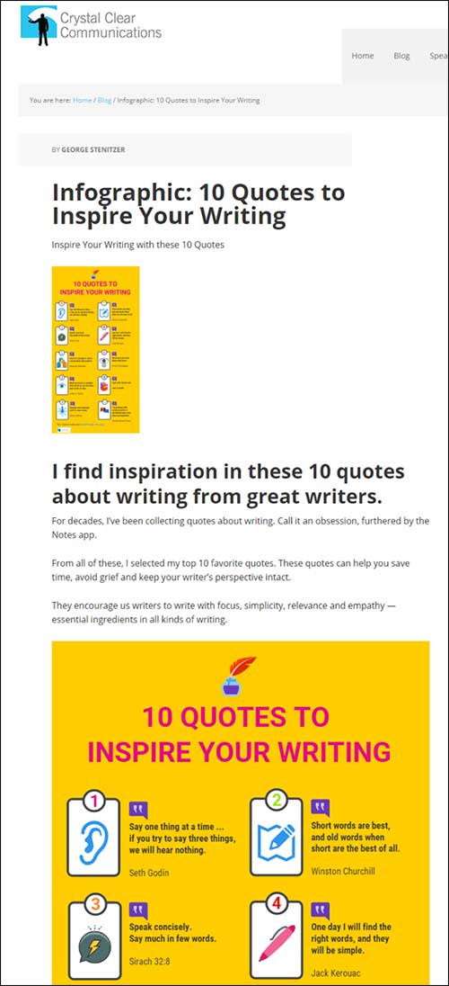 ejemplo de contenido de blog de infografía post post