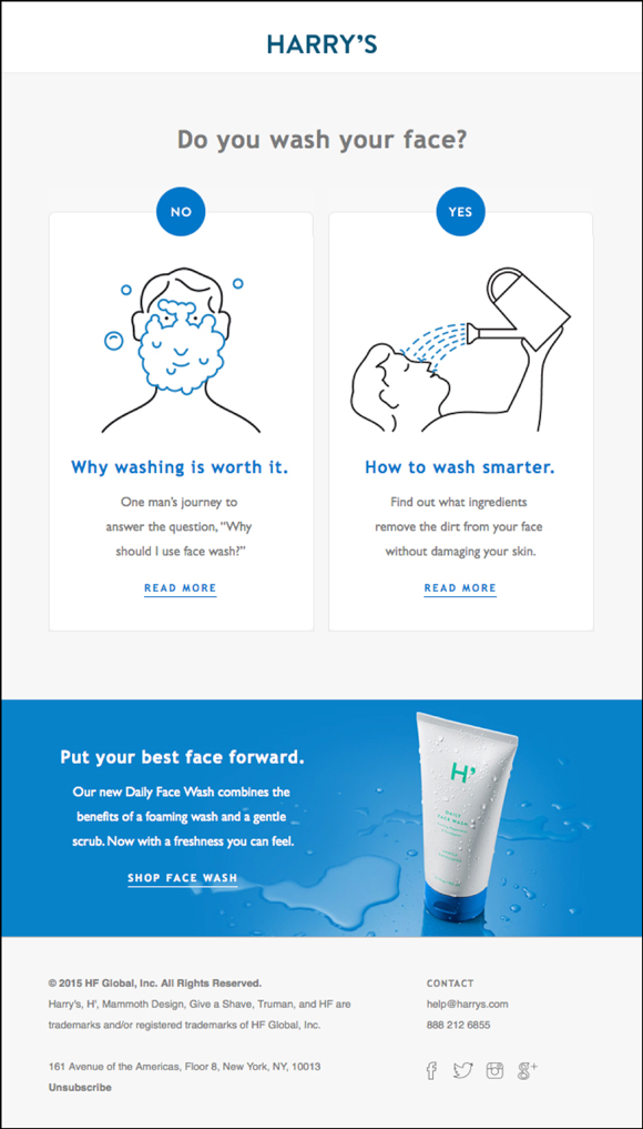 Harry's lead nurture email